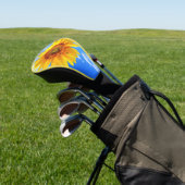 Zonnebloem Golfkop Hoesje Golfheadcover (Insitu)