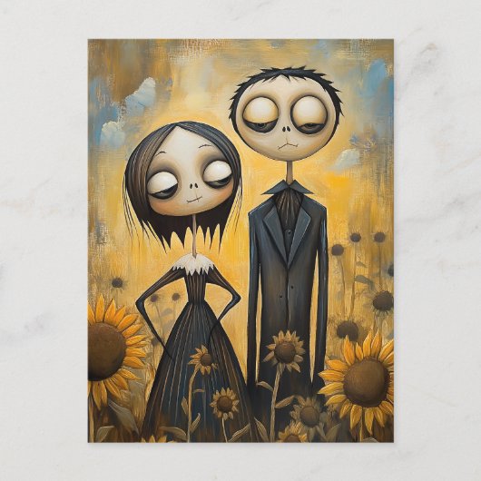 Zonnebloem gotisch briefkaart (Voorkant)