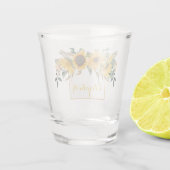 Zonnebloem Goud Aangepaste bloem Shot Glas (Achterkant)