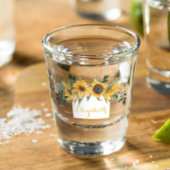 Zonnebloem Goud Aangepaste bloem Shot Glas