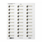Zonnebloem Goud Boston Terrier Hond Retouradres Etiket (Full Sheet)