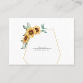 Zonnebloem Goud Geometrisch Lijst Sla de datumkaar Visitekaartje (Achterkant)