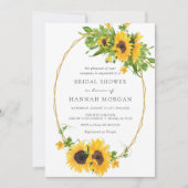 Zonnebloem Goud Geometrisch Lijst Vrijgezellenfees Kaart (Voorkant)