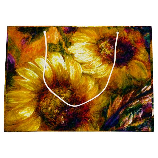 "Zonnebloem Goud" Groot Cadeauzakje (Voorkant)