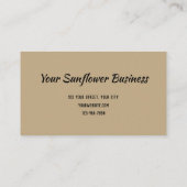 Zonnebloem Goud Haarvormig ontwerp Visitekaartje (Achterkant)