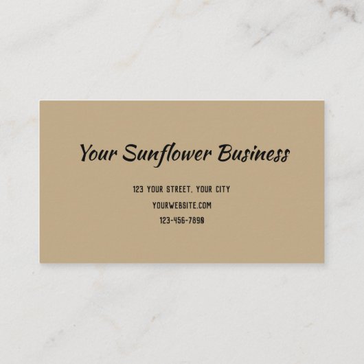 Zonnebloem Goud Haarvormig ontwerp Visitekaartje (Achterkant)