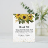 Zonnebloem & Goud Hart Foto Sympathie Bedankkaart (Staand voorkant)