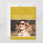 Zonnebloem & Goud Hart Foto Sympathie Bedankkaart (Achterkant)