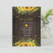 Zonnebloem Goud Rustisch Vrijgezellenfeest Kaart (Staand voorkant)