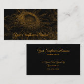 Zonnebloem Goud Zwart Bloemenkunst Elegante luxe Visitekaartje (Voorkant / Achterkant)