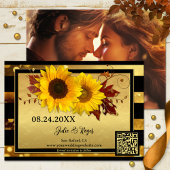 Zonnebloem Goud Zwart Foto Save the Date Kaart