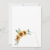 Zonnebloem - goudeffect Geometrische Rustige omgev Save The Date (Achterkant)