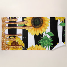Zonnebloem Gouden Drip Strandhanddoek Strandlaken