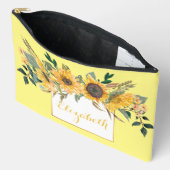 Zonnebloem Gouden Gepersonaliseerde Bloem Etui (Open)