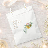 Zonnebloem gouden tekst witte bruiloft bedankzakje (Geknipt)