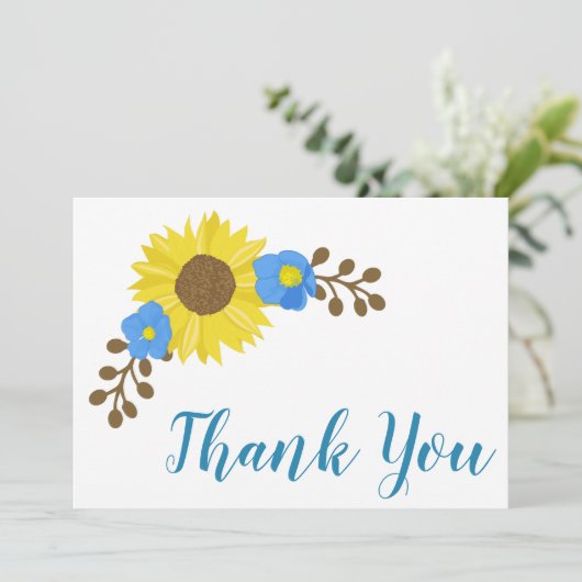 Zonnebloem Grace Bedankkaart (Staand voorkant)
