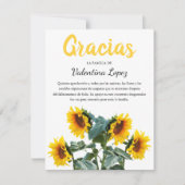 Zonnebloem Gracias Simpatia | Spaanse sympathie Bedankkaart (Voorkant)