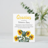 Zonnebloem Gracias Simpatia | Spaanse sympathie Bedankkaart (Staand voorkant)