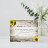 Zonnebloem Gradenspel Baby shower | Roze Kaart (Staand voorkant)