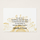 Zonnebloem Grafische bruiloft Charity Favor Kaart (Voorkant)