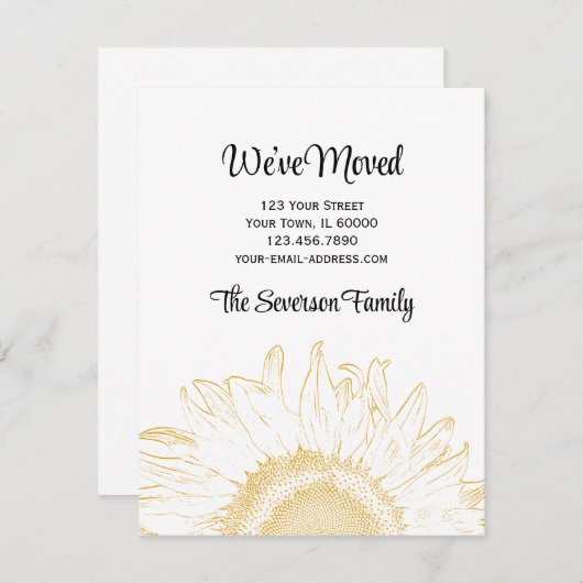 Zonnebloem Grafische wijziging van adresaankondigi Aankondiging (Voorkant / Achterkant)