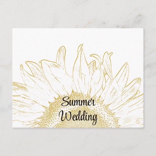 Zonnebloem Grafische Zomdag Aankondiging bruiloft (Voorkant)