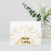 Zonnebloem Grafische Zomdag Aankondiging bruiloft (Staand voorkant)