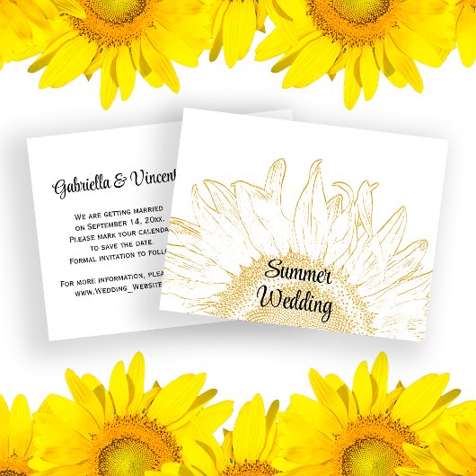 Zonnebloem Grafische Zomdag Aankondiging bruiloft