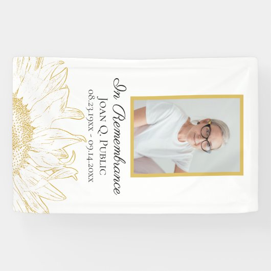 Zonnebloem Graphic Viering van het Leven Begrafeni Spandoek (Horizontaal)
