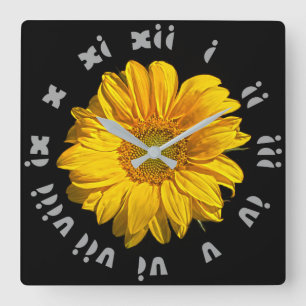 Zonnebloem Gray Fat Roman Numbers wc Vierkante Klok