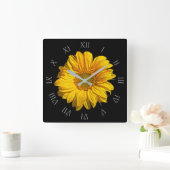 Zonnebloem Gray Script Roman Numbers wcn Vierkante Klok (Huis)