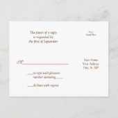 Zonnebloem Green Ribbon Wedding RSVP Reageer Brief Uitnodiging Briefkaart (Achterkant)