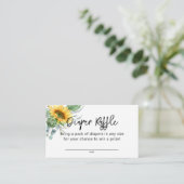Zonnebloem Greenery Baby shower Diaper Raffle Informatiekaartje (Staand voorkant)