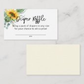 Zonnebloem Greenery Baby shower Diaper Raffle Informatiekaartje (Voorkant / Achterkant)