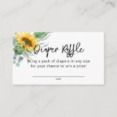 Zonnebloem Greenery Baby shower Diaper Raffle Informatiekaartje (Voorkant)