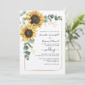 Zonnebloem Greenery Botanische Geometrische bruilo Kaart (Staand voorkant)