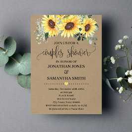 Zonnebloem Greenery Couples Shower Rustic Wedding Kaart