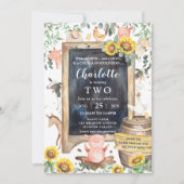 Zonnebloem Greenery Farm Dieren Barnyard Verjaarda Kaart (Voorkant)