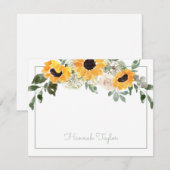 Zonnebloem Greenery Persoonlijke naam Notitiekaartje (Voorkant / Achterkant)