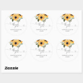 Zonnebloem Greenery Wedding Dank je wel Ronde Sticker (Vel)