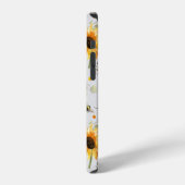 Zonnebloem Grijs Gele Hommels Eucalyptusblad iPhone Hoesje (Linkerkant)