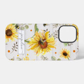 Zonnebloem Grijs Gele Hommels Landelijk Schrift iPhone Hoesje (Achterkant horizontaal)
