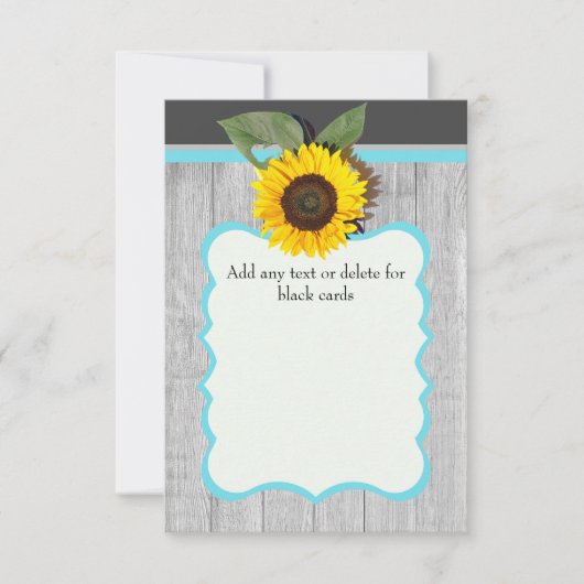 Zonnebloem Grijs hout blauwgroen blauw Rustieke br Kaart (Voorkant)