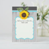 Zonnebloem Grijs hout blauwgroen blauw Rustieke br Kaart (Staand voorkant)