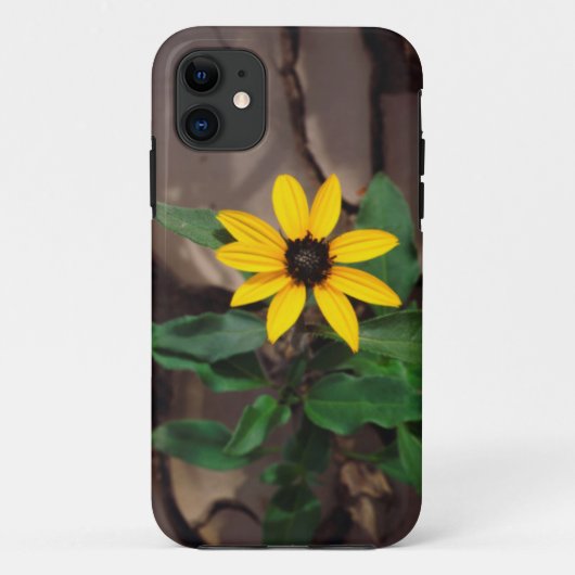 Zonnebloem groeiend uit gebarsten modder Case-Mate iPhone case (Achterkant)