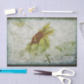 Zonnebloem Groen  Antiek Grunge Tissuepapier (Craft)