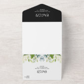 Zonnebloem groen blad zwart wit bruiloft all in one uitnodiging (Buitenkant)