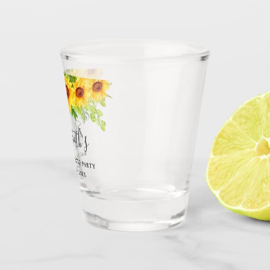Zonnebloem groen Bloemen Bachelorette Party Shot Glas (Rechts)