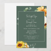 Zonnebloem groen de avond voor repetitie diner kaart (Voorkant / Achterkant)