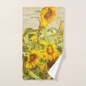Zonnebloem  Groen Geel Land Bad Handdoek (Handdoek)